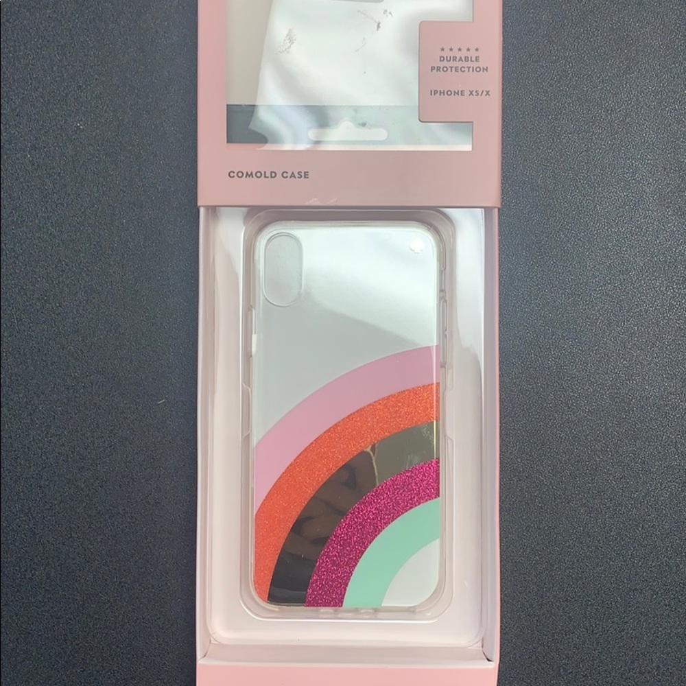 Kate spade iPhone XS/X glitter rainbow case